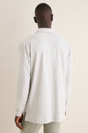 Gale Gray Lyons Stripe Performance Long Sleeve Polo
