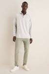 Gale Gray Lyons Stripe Performance Long Sleeve Polo