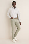 Gale Gray Lyons Stripe Performance Long Sleeve Polo