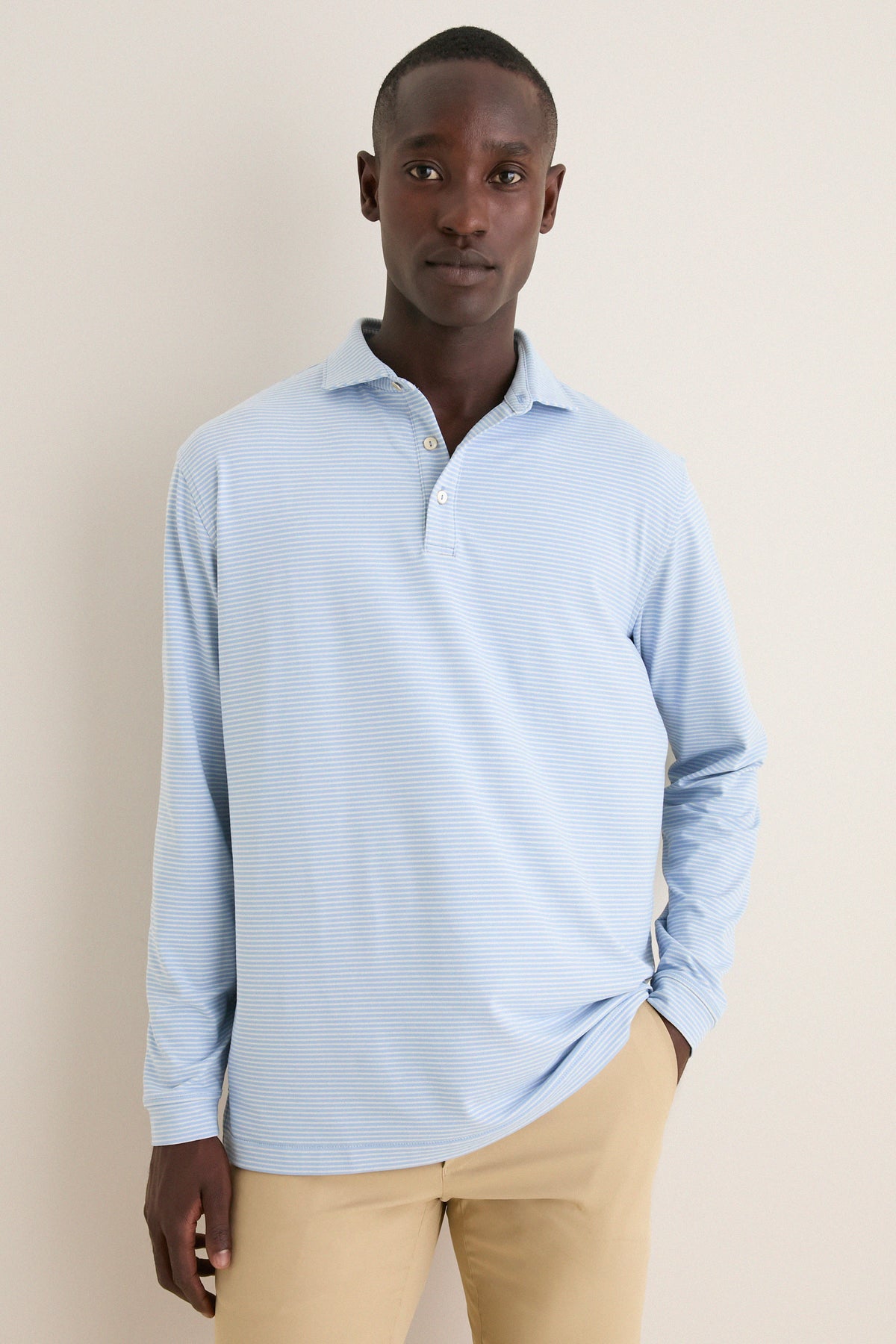 Lakeside Lyons Stripe Performance Long Sleeve Polo