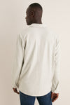 Gale Gray Herringbone Long Sleeve Polo