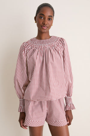 Cotswold Check Rust Hayes Top