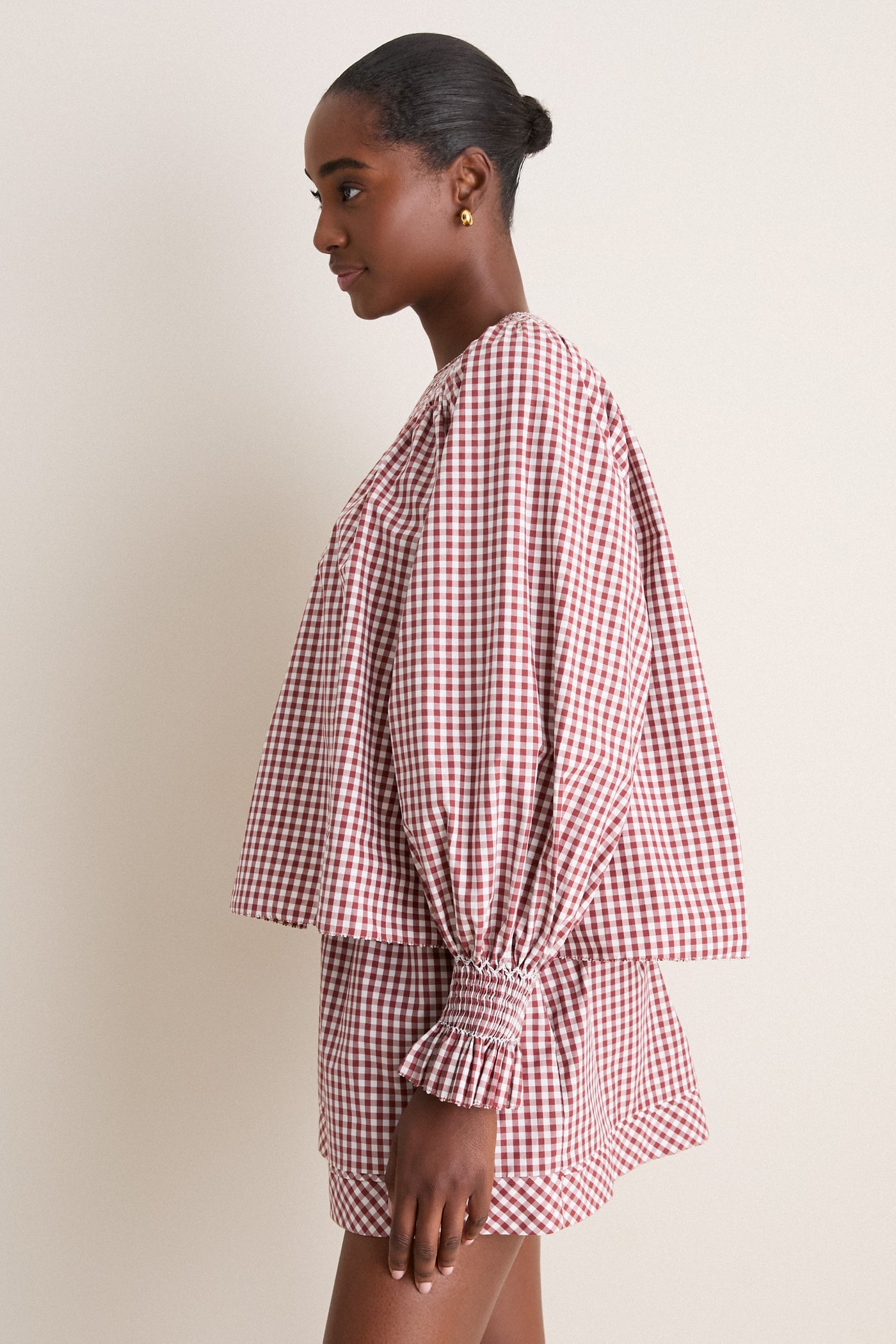 Cotswold Check Rust Hayes Top