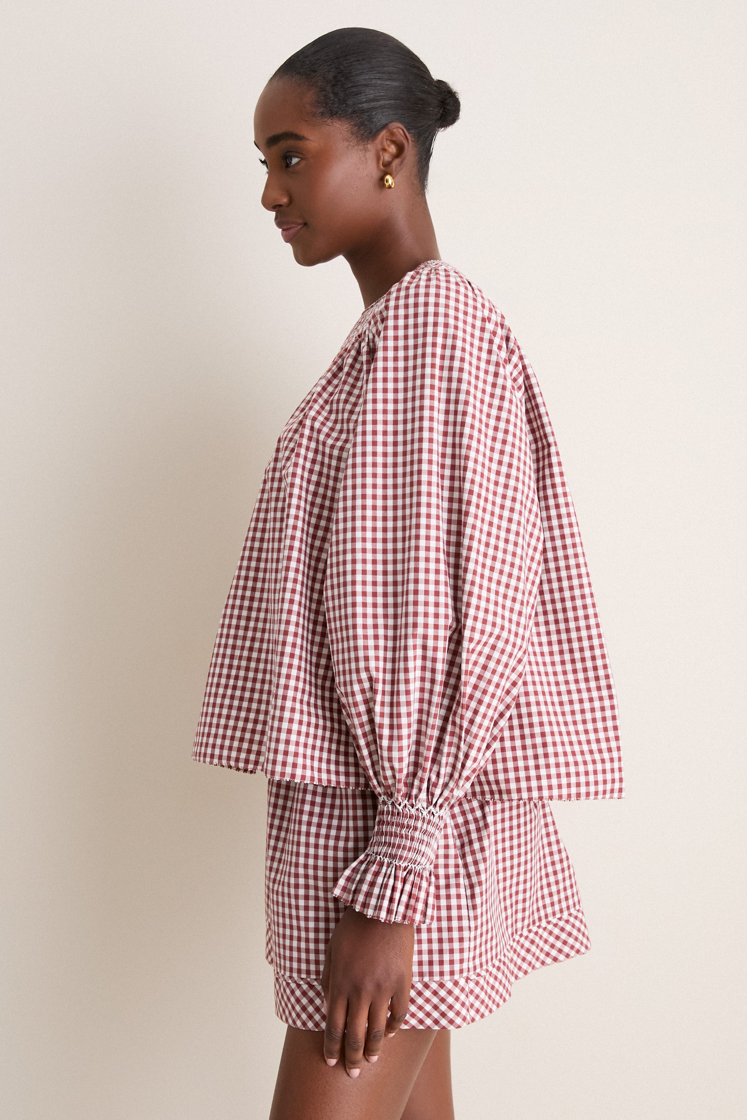 Cotswold Check Rust Hayes Top