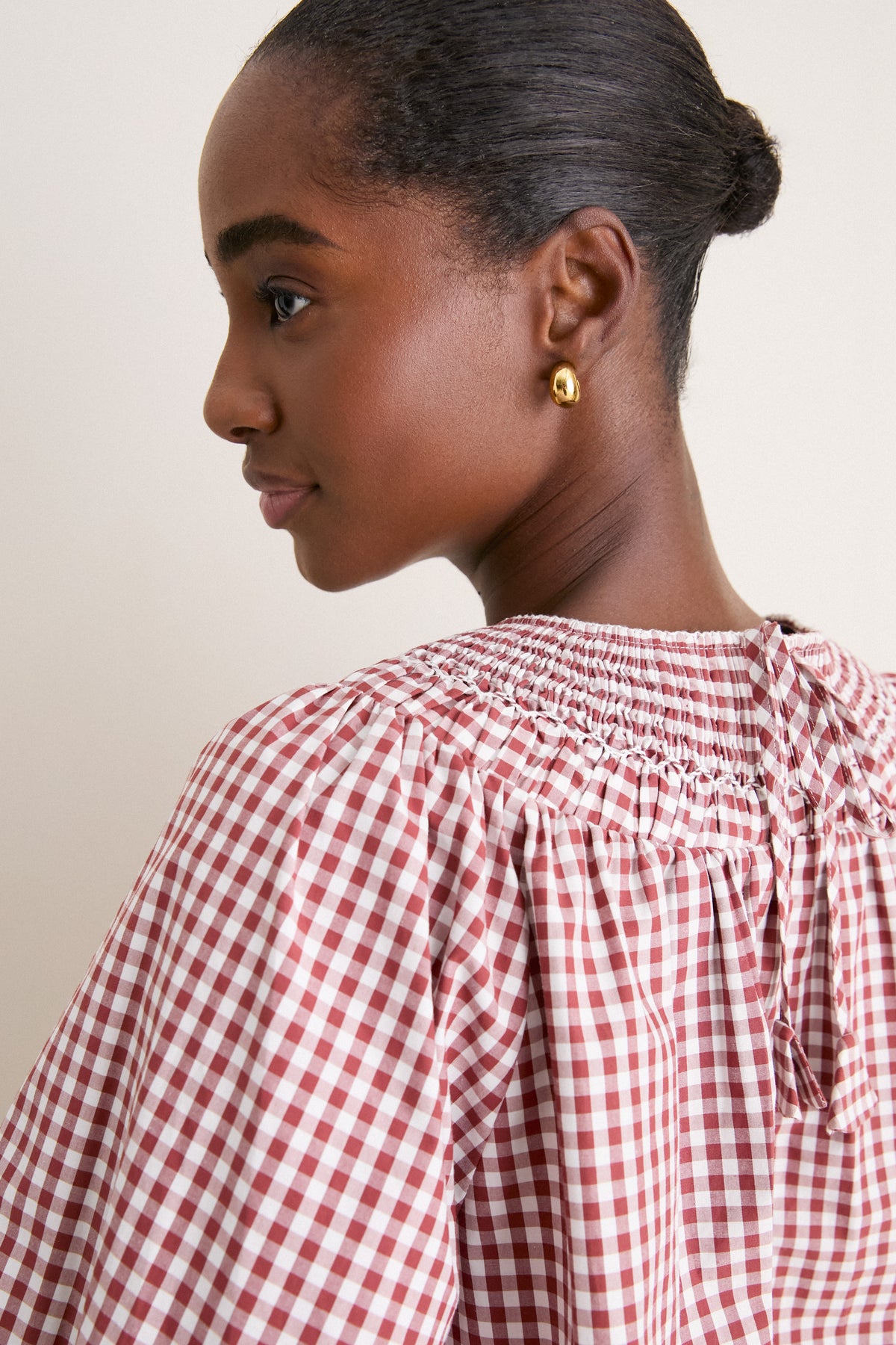 Cotswold Check Rust Hayes Top