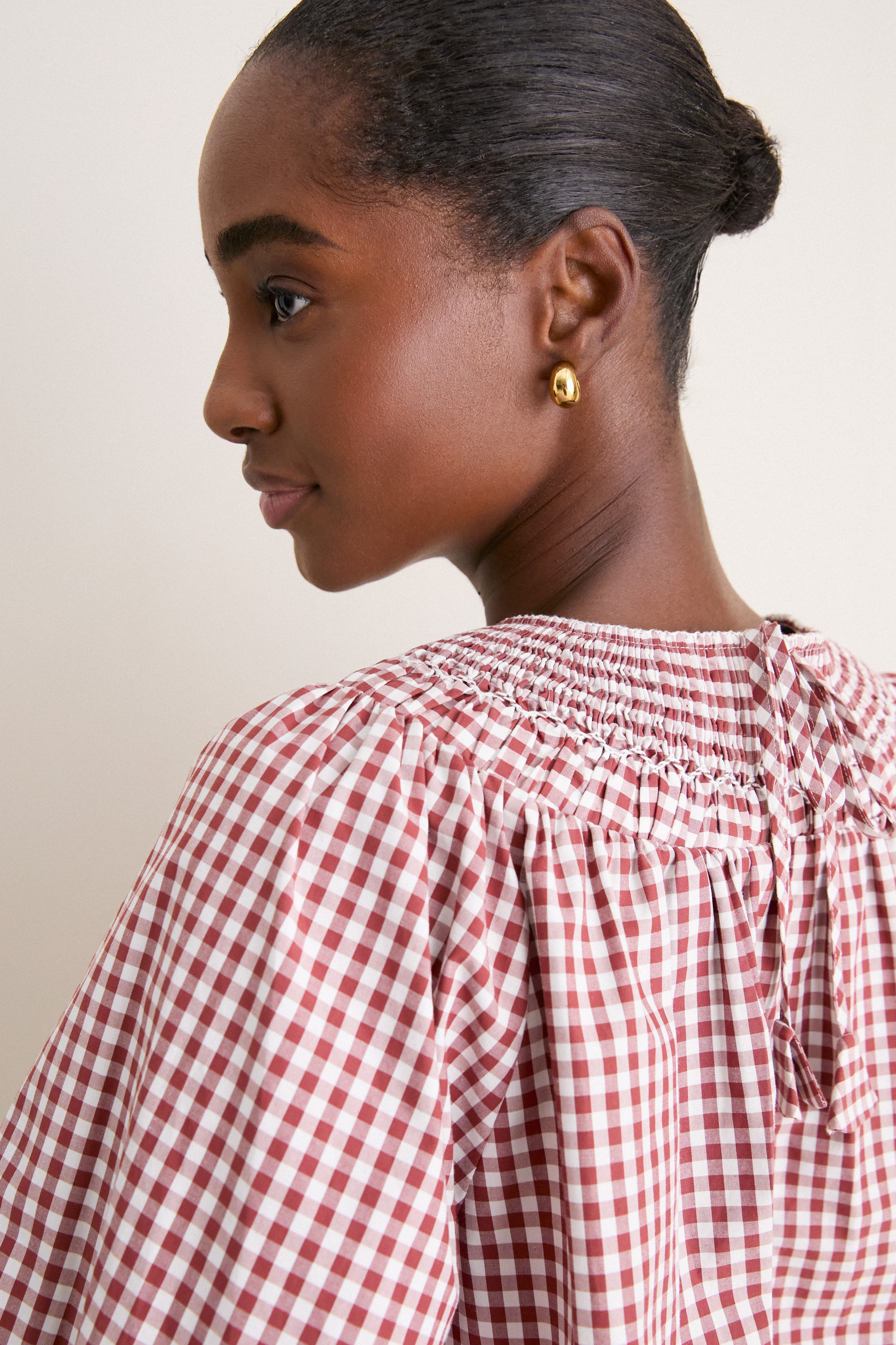 Cotswold Check Rust Hayes Top