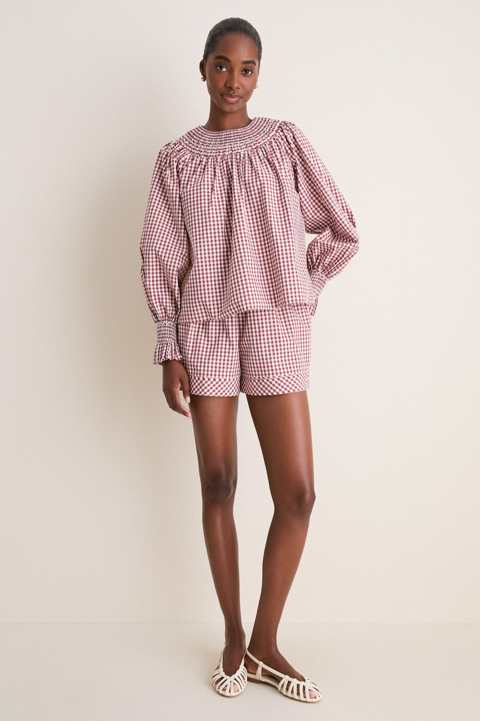 Cotswold Check Rust Hayes Top