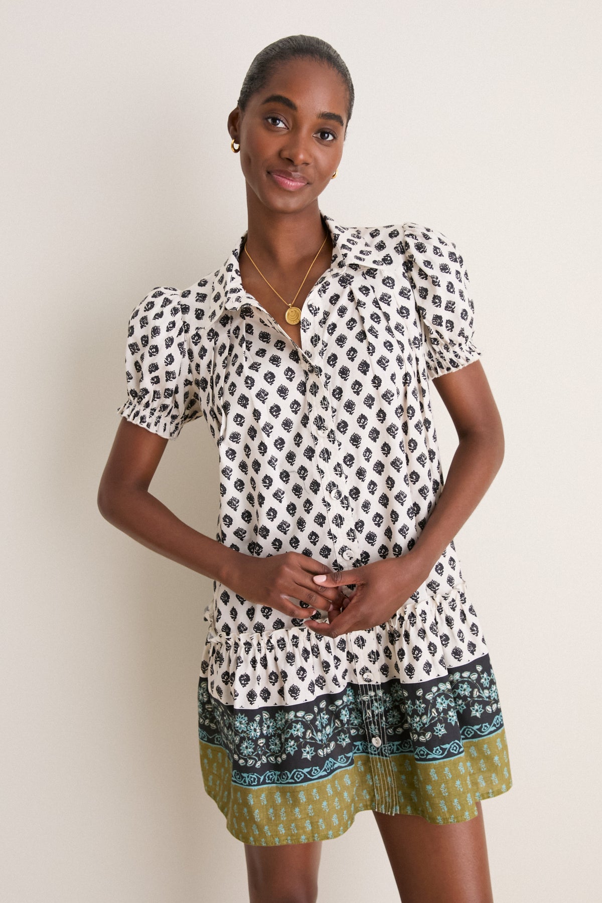 Thistle & Vine Cream Drifter Mini Dress