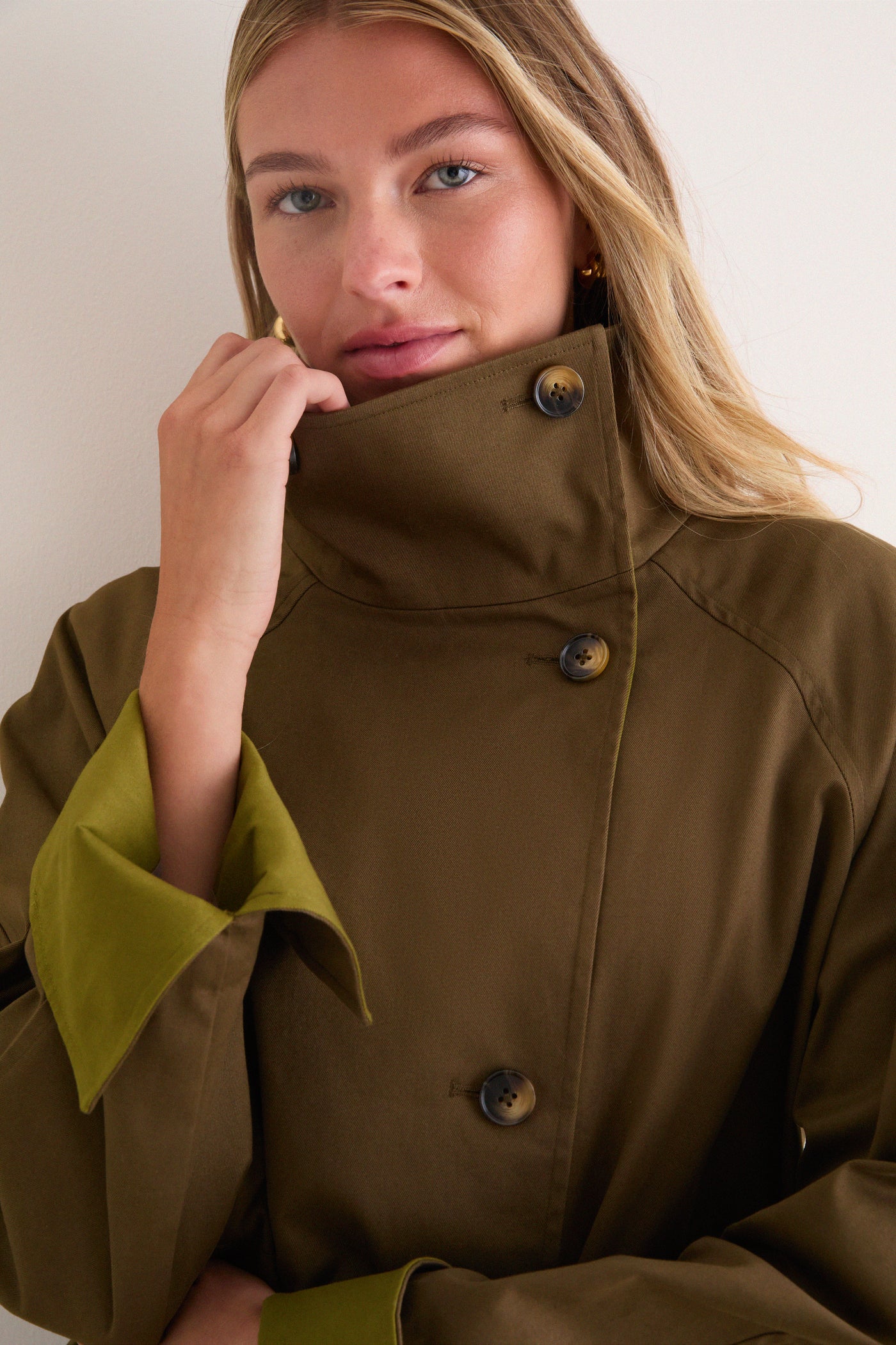 Khaki Brown Howell Cropped Trench