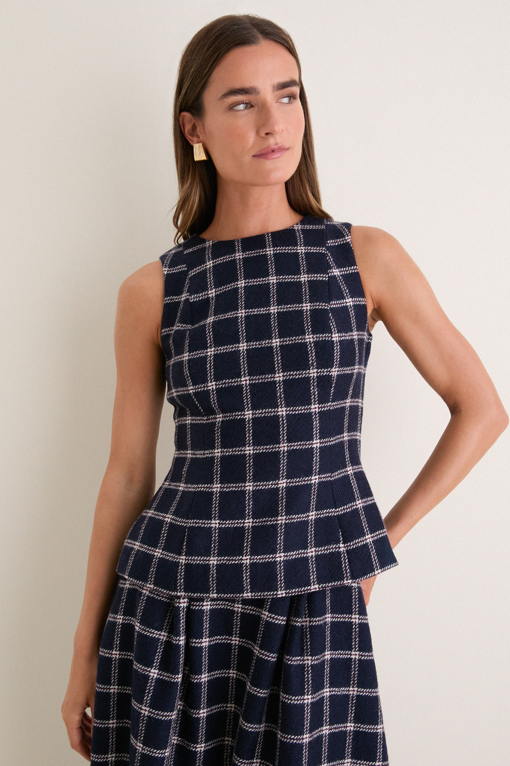 St Andrews Check Bini Top