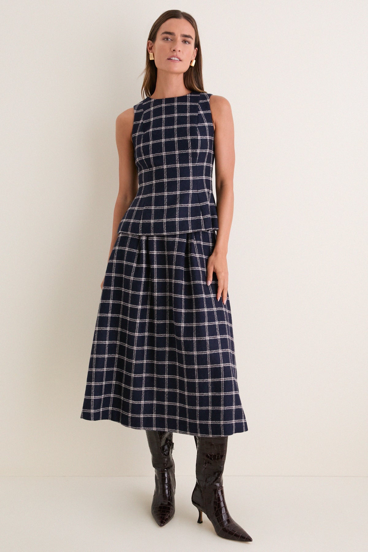 St Andrews Check Bini Top