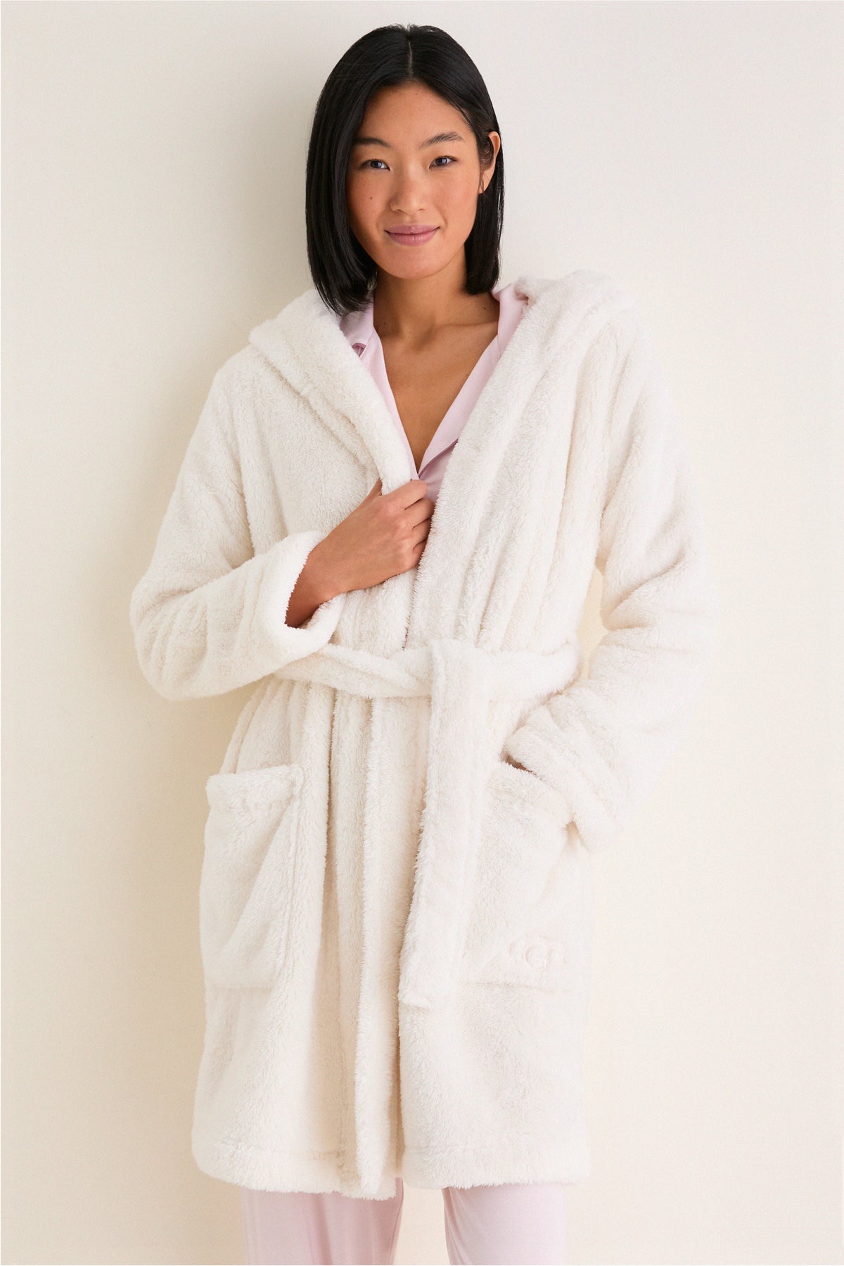 Cream Aarti Plush Fleece Robe