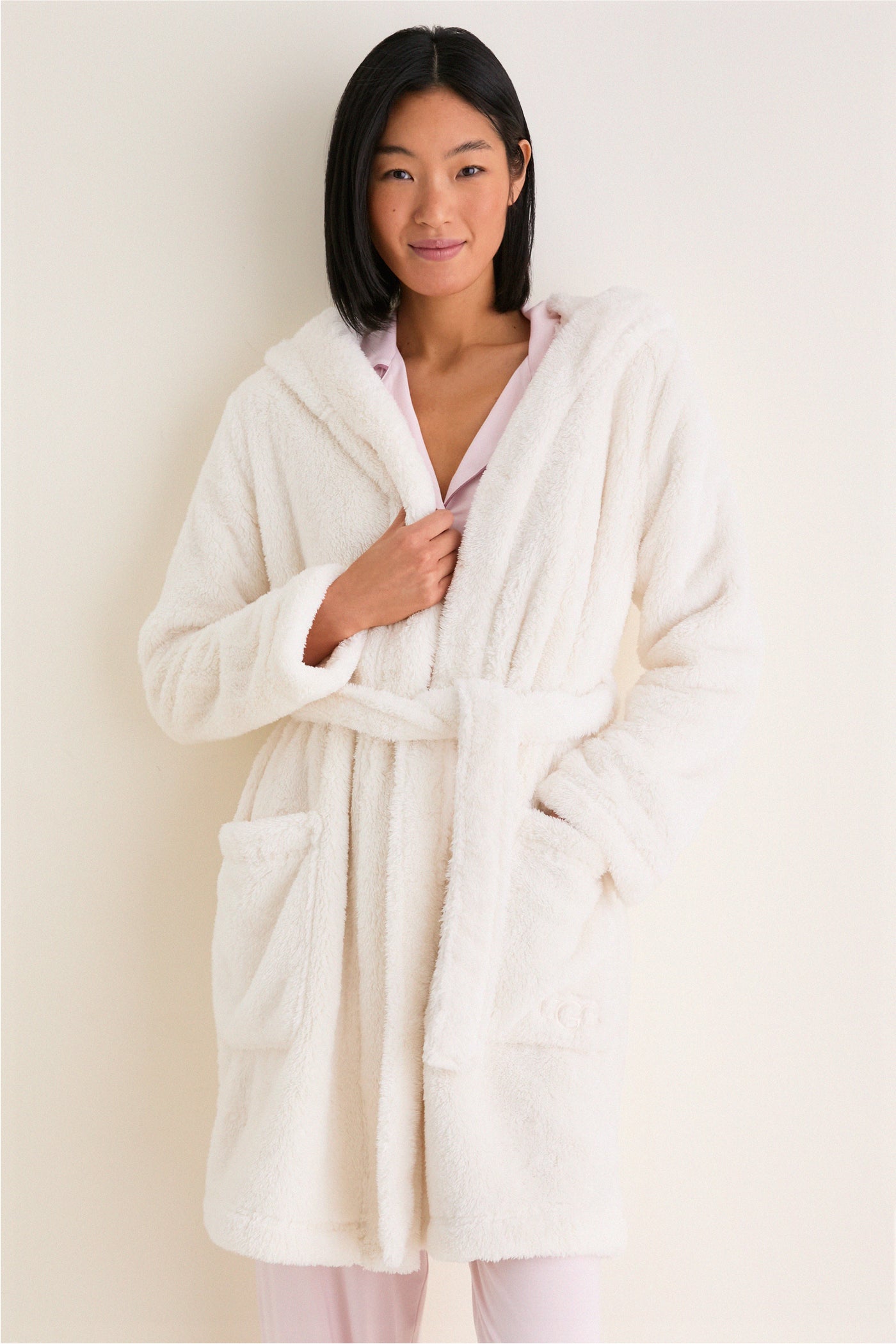 Cream Aarti Plush Fleece Robe