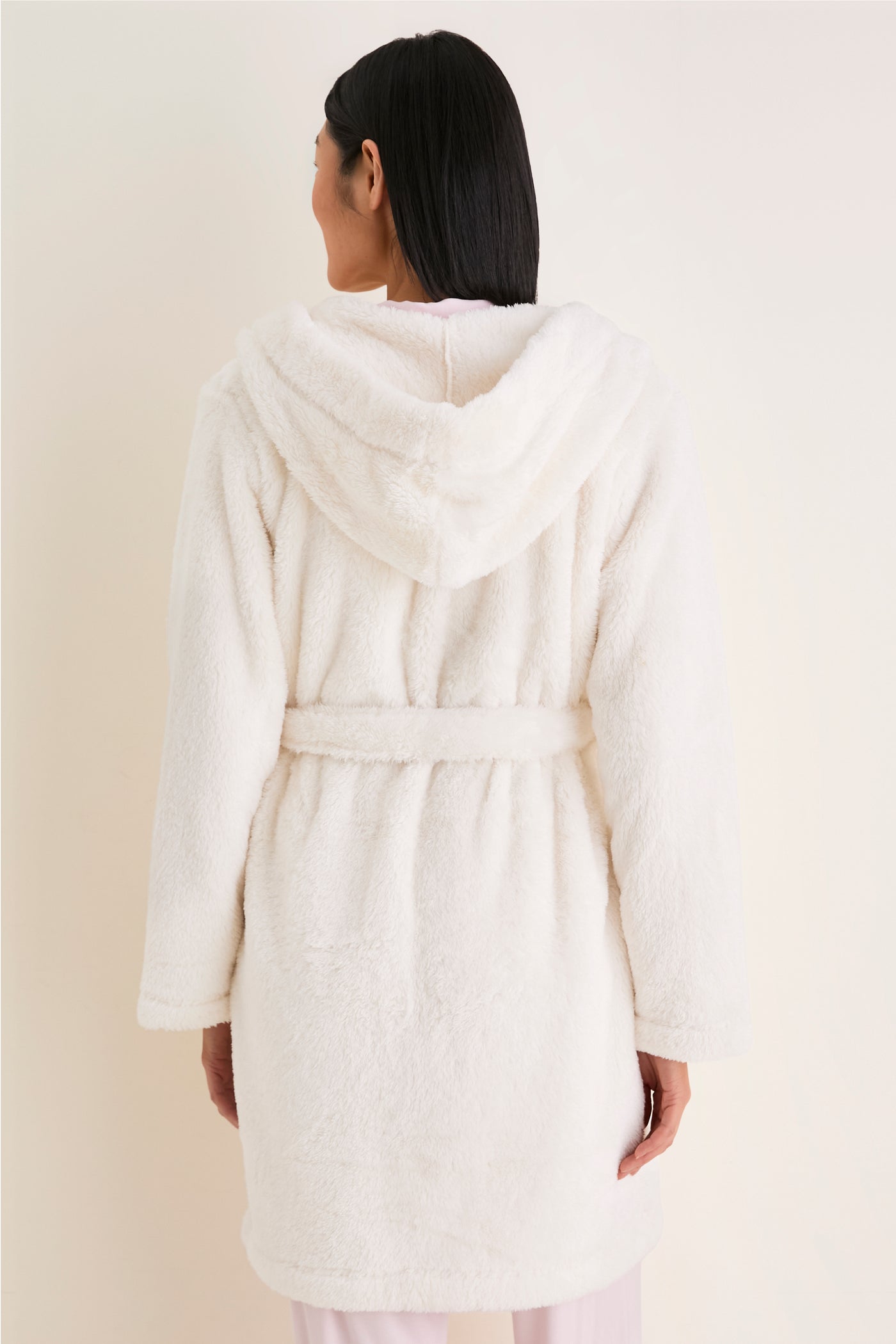 Cream Aarti Plush Fleece Robe