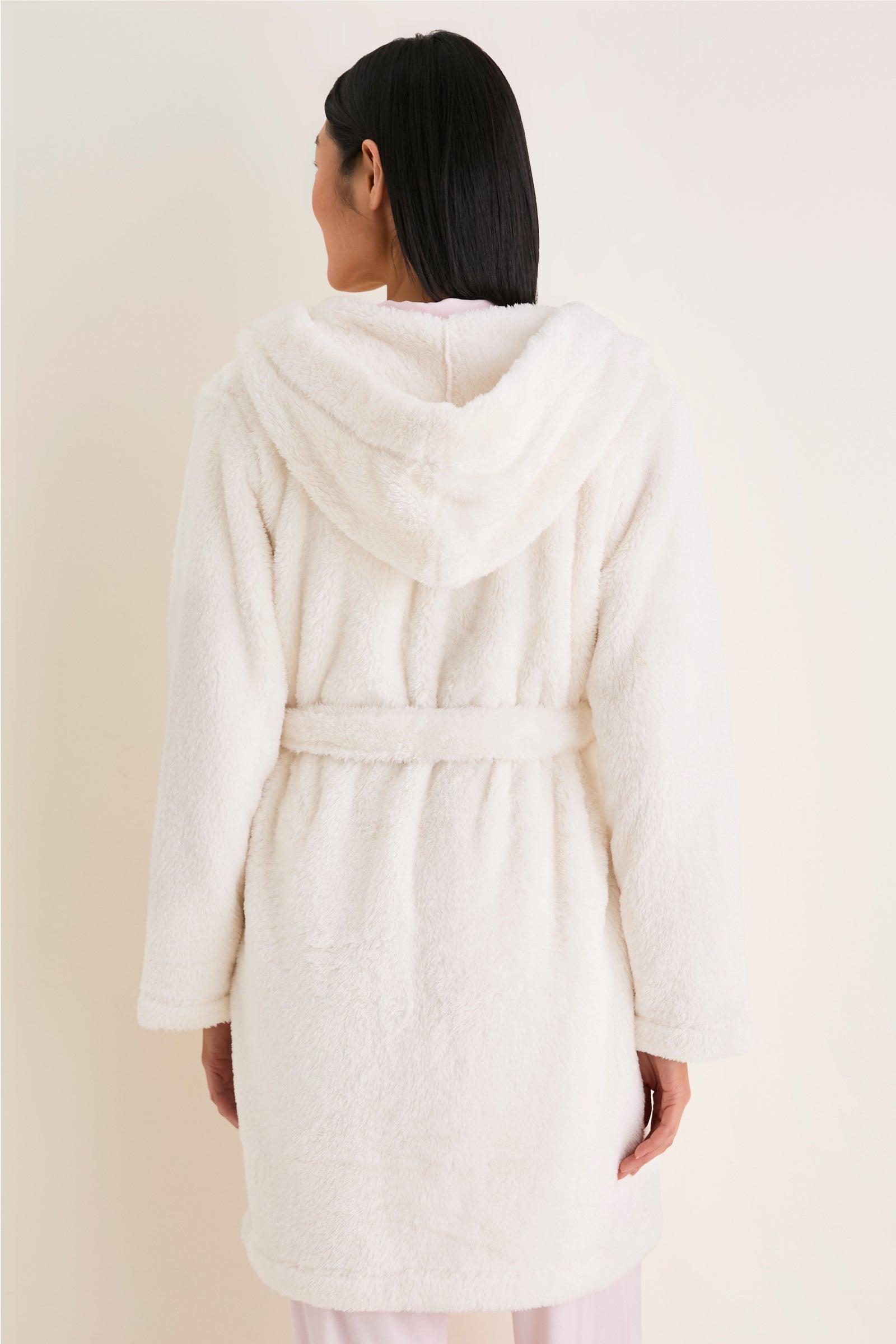Cream Aarti Plush Fleece Robe