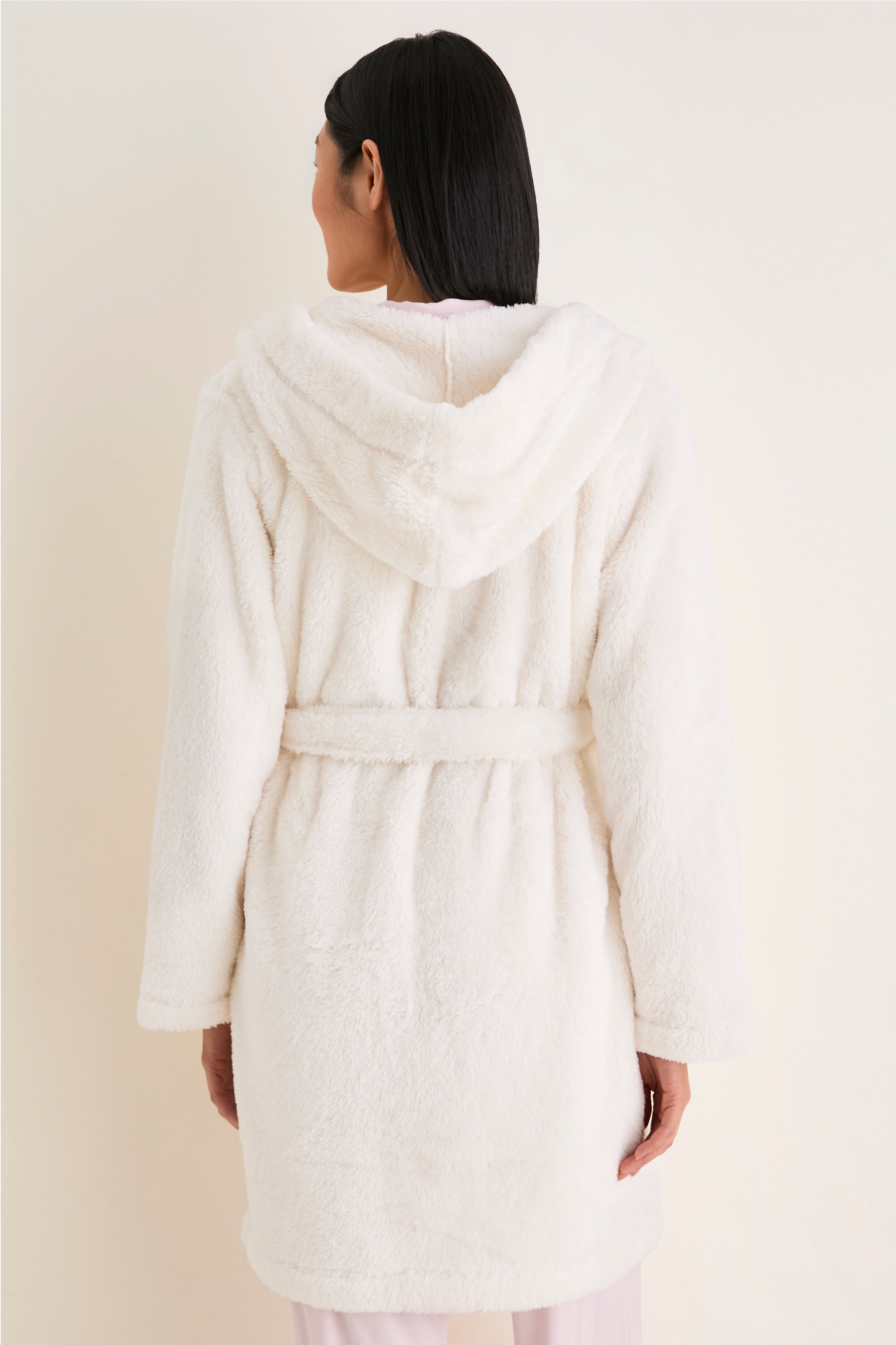 Cream Aarti Plush Fleece Robe