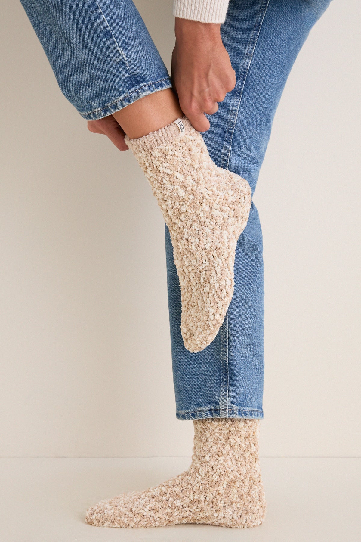 Cream Cozy Chenille Socks