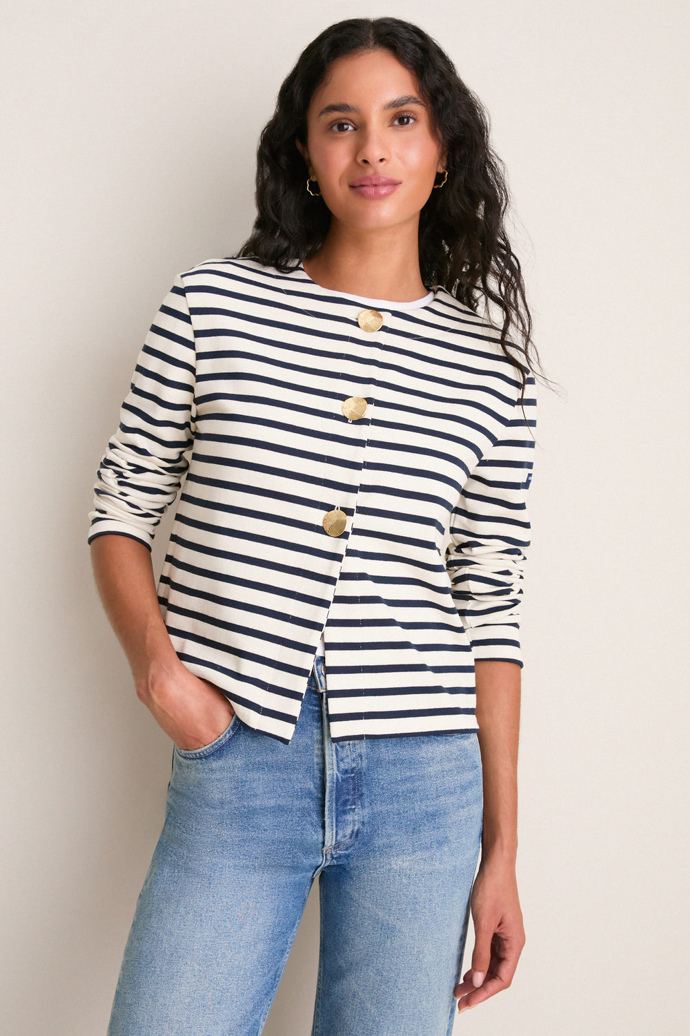 Ecru Marine Arignac Cardigan