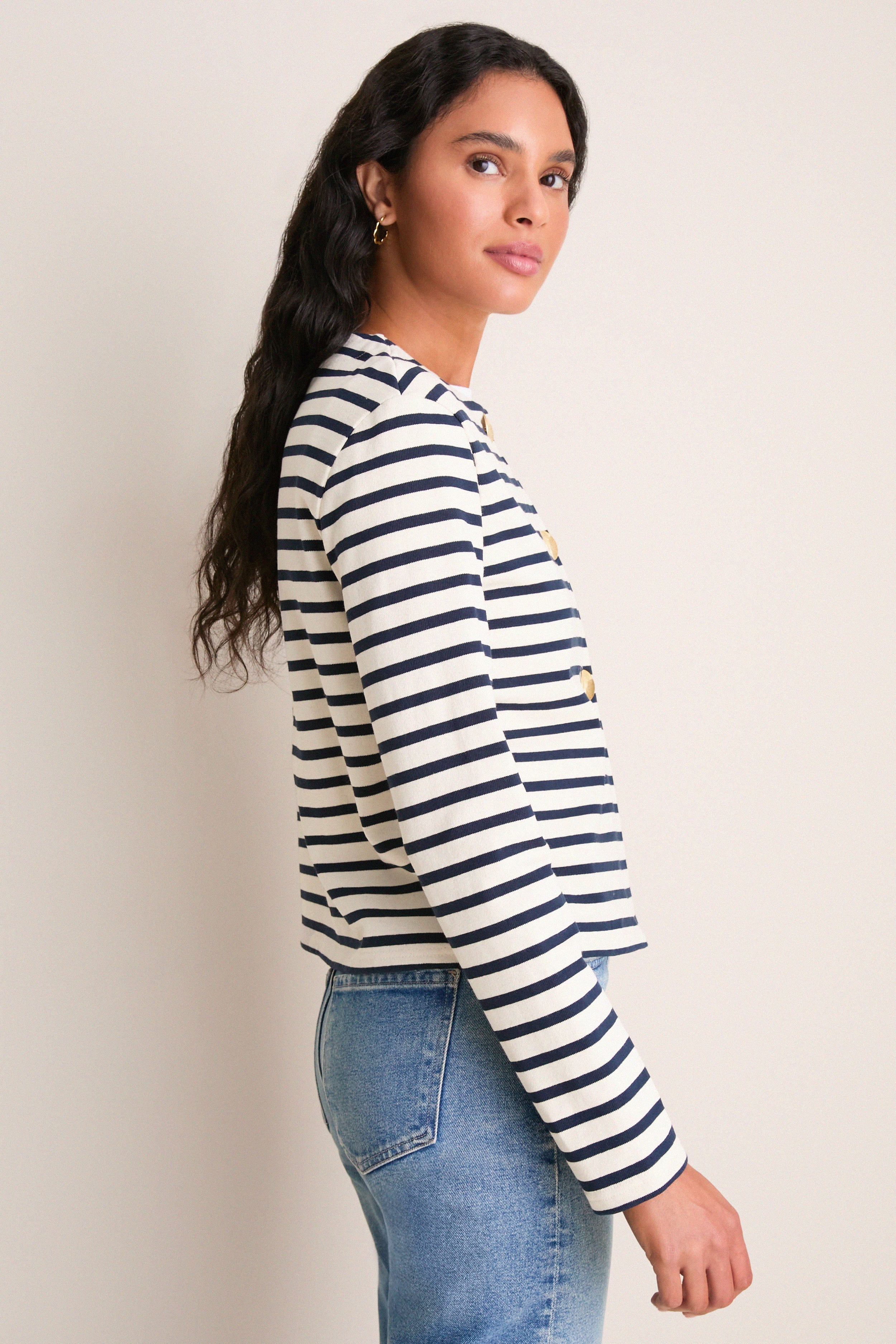 Ecru Marine Arignac Cardigan
