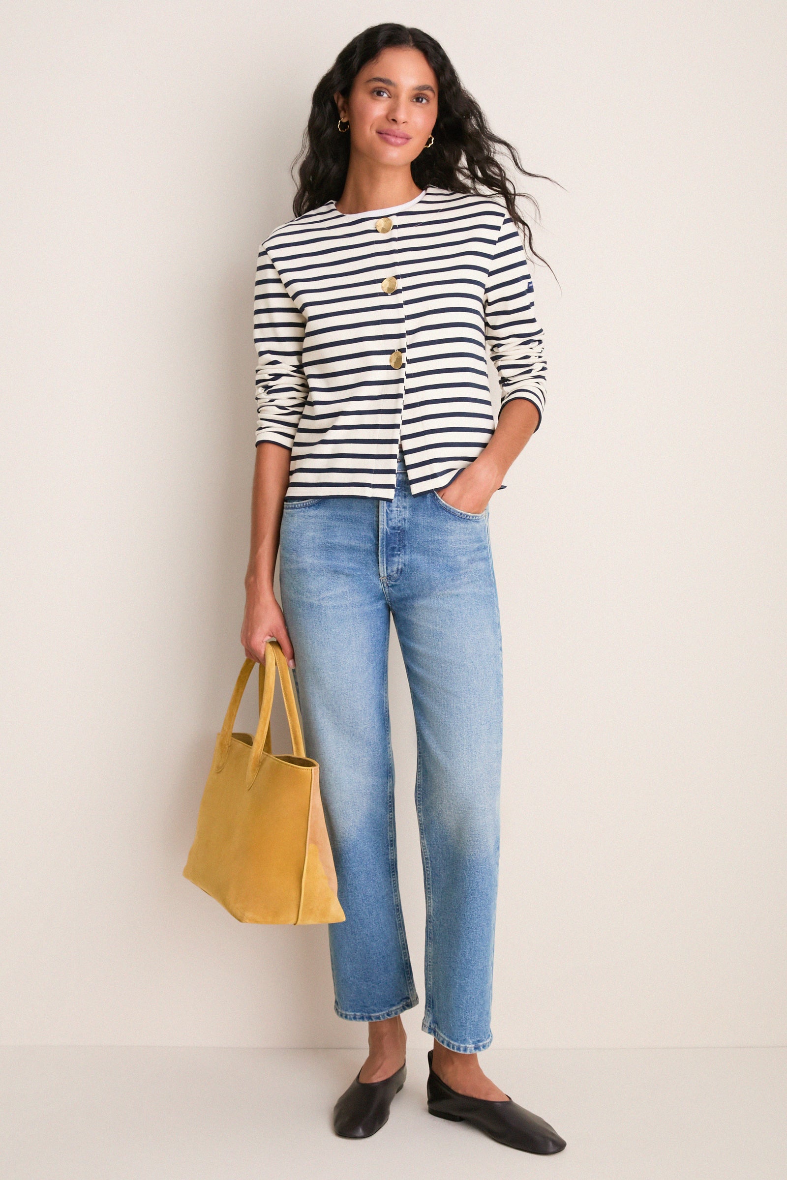 Ecru Marine Arignac Cardigan