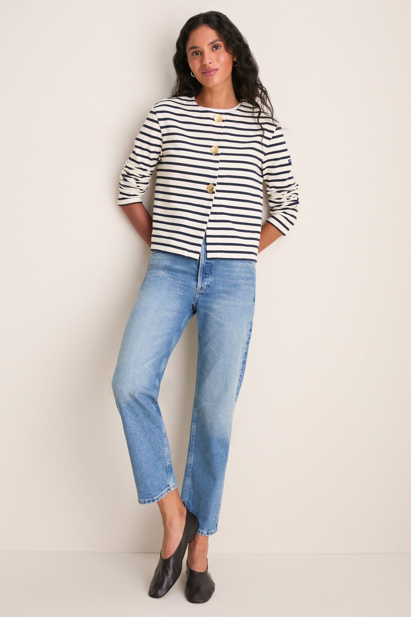 Ecru Marine Arignac Cardigan