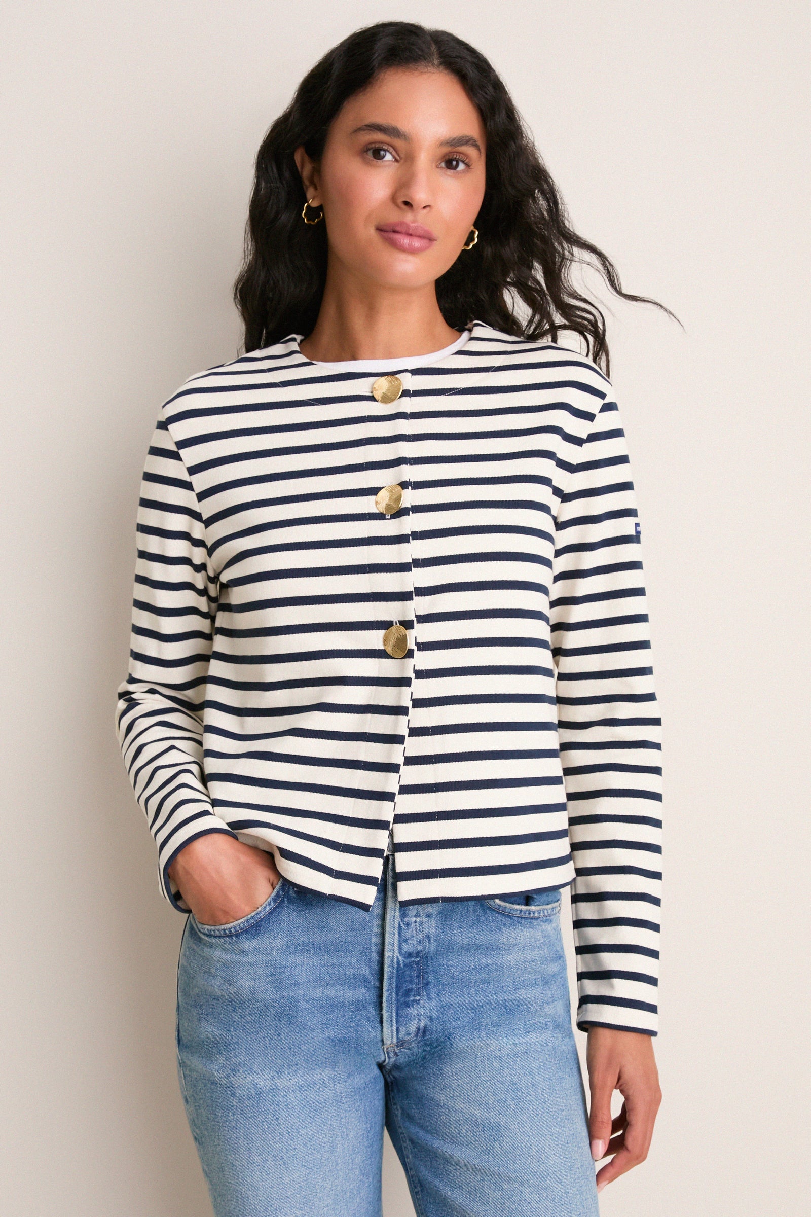 Ecru Marine Arignac Cardigan