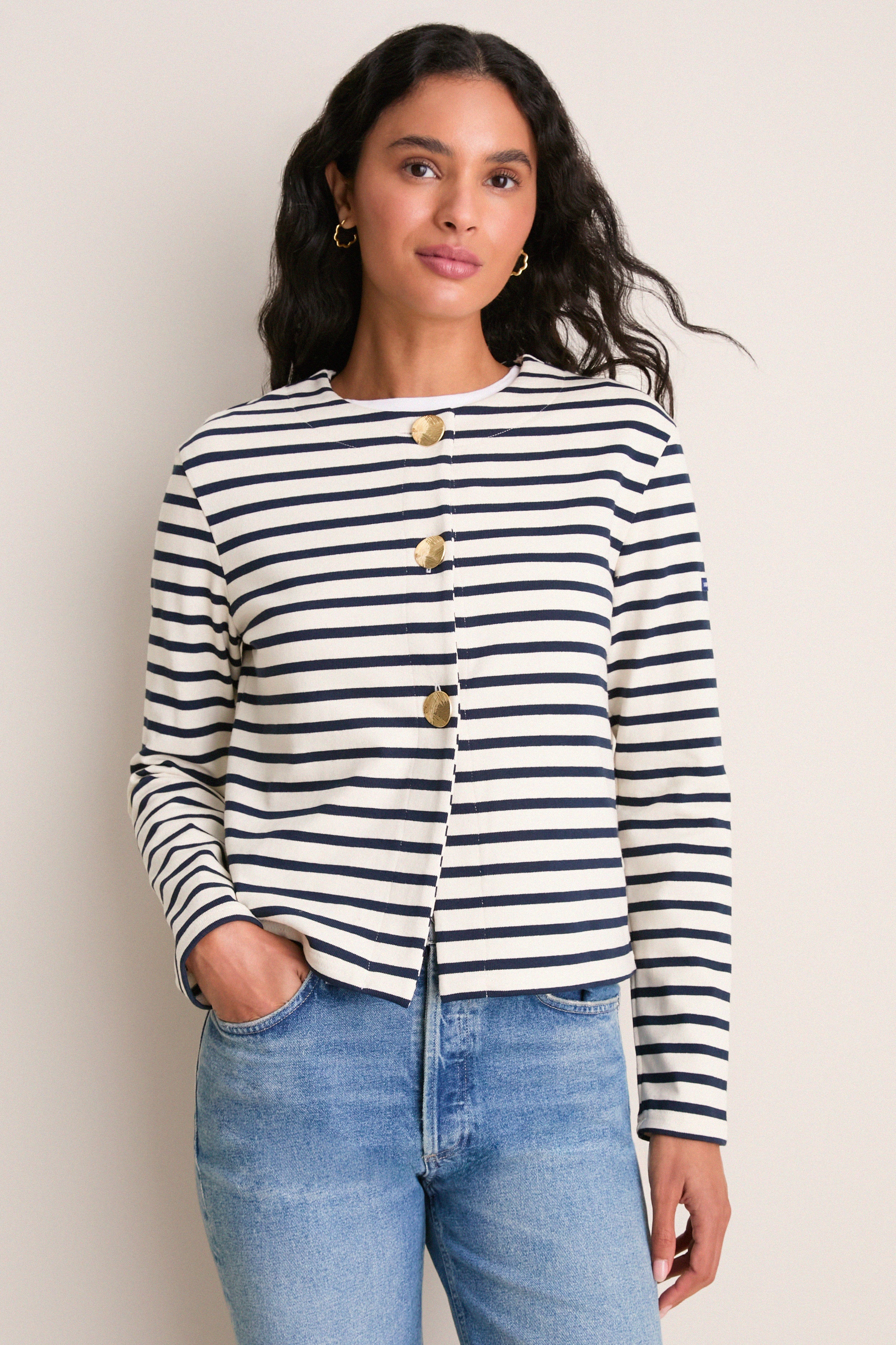 Ecru Marine Arignac Cardigan