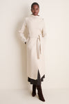 Oat Melange Pressed Wool Long Volcano Coat