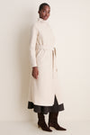 Oat Melange Pressed Wool Long Volcano Coat