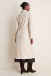 Oat Melange Pressed Wool Long Volcano Coat