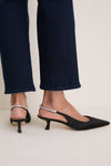 Black Satin Audrey Heels