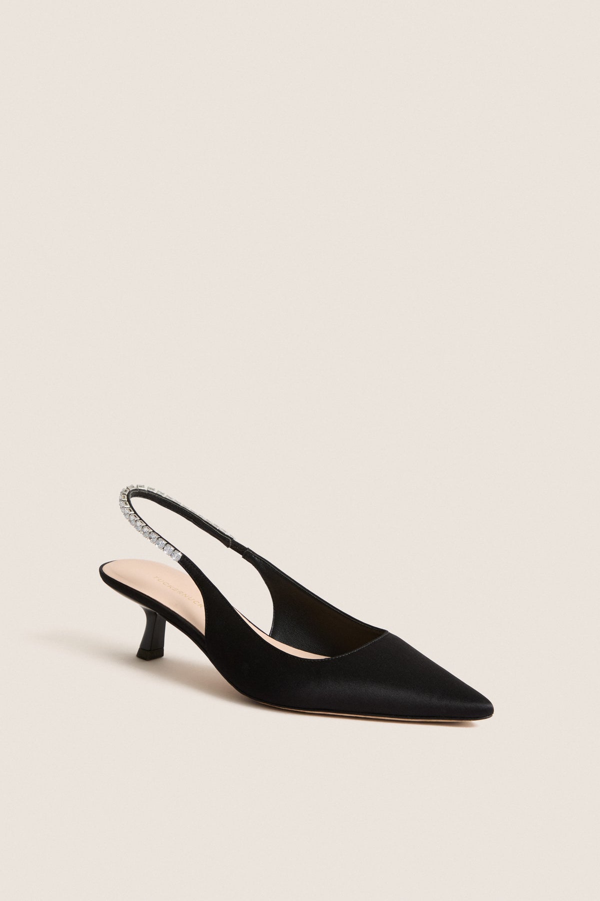 Black Satin Audrey Heels