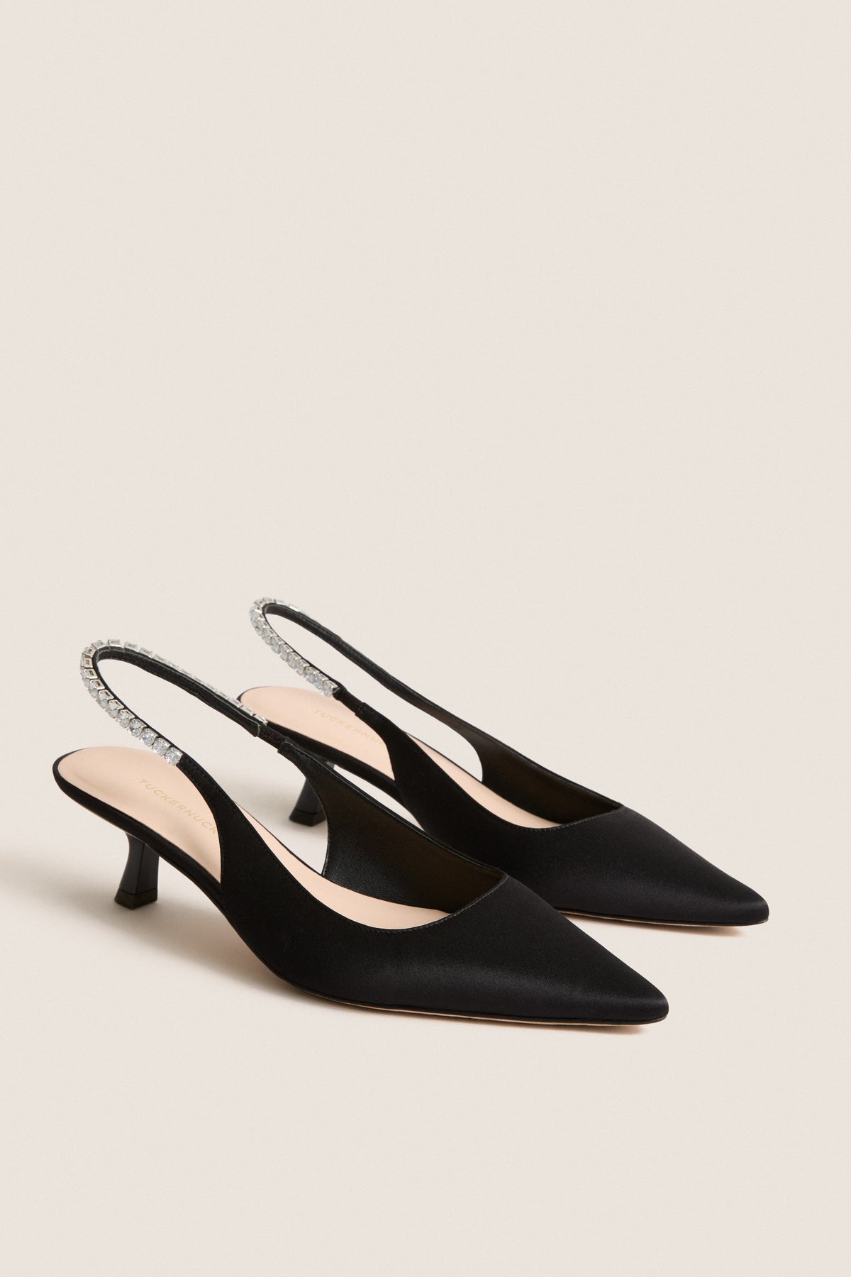 Black Satin Audrey Heels