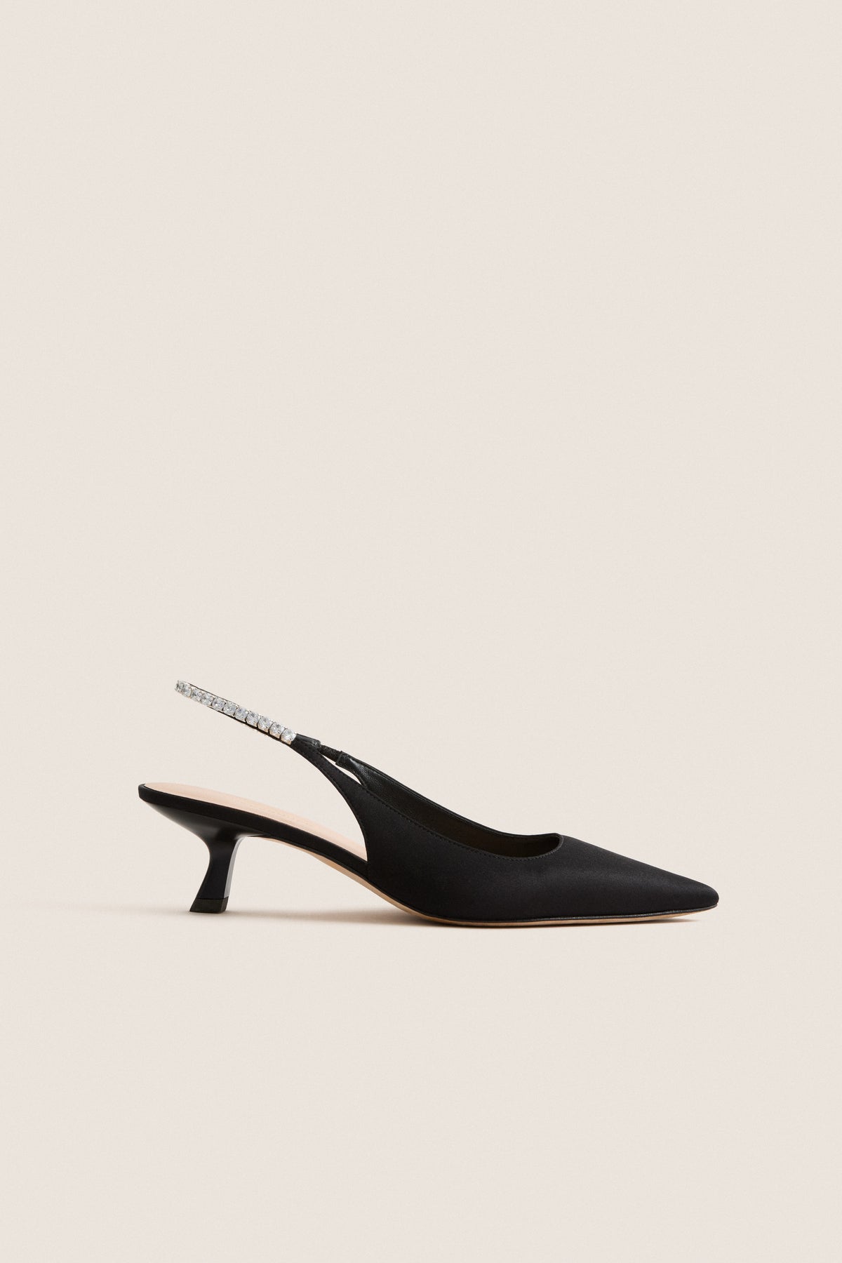 Black Satin Audrey Heels