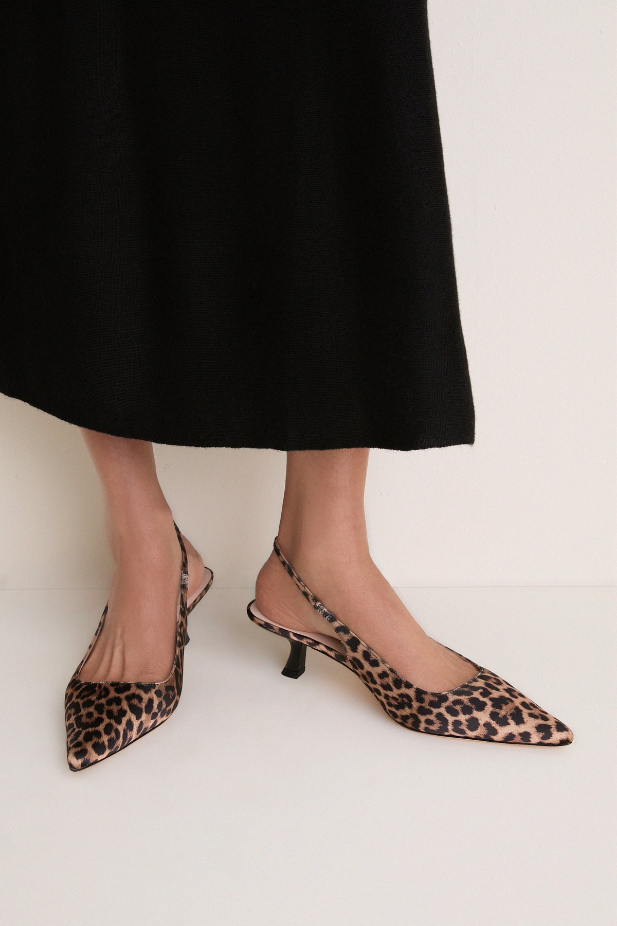 Leopard Satin Audrey Heels
