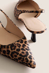 Leopard Satin Audrey Heels