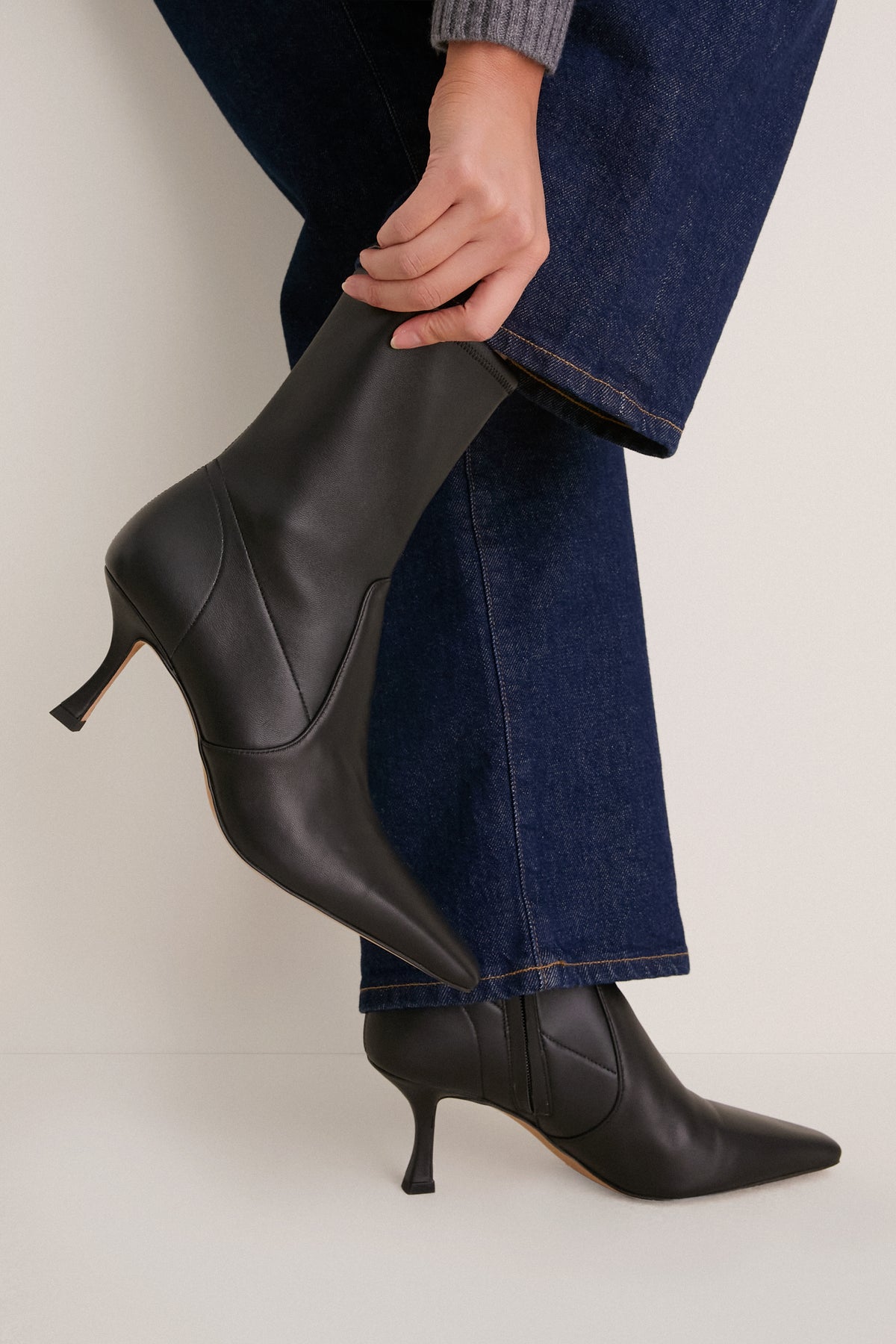 Black Leather Madelyn Boots