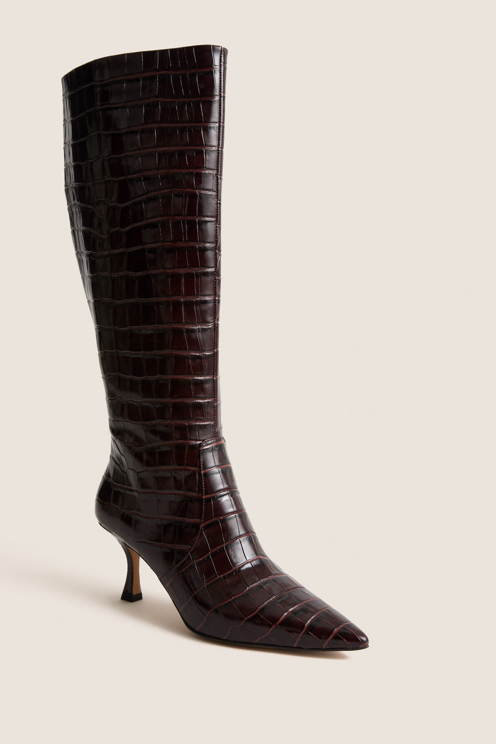 Oxblood Croc Mira Boots