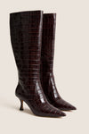Oxblood Croc Mira Boots