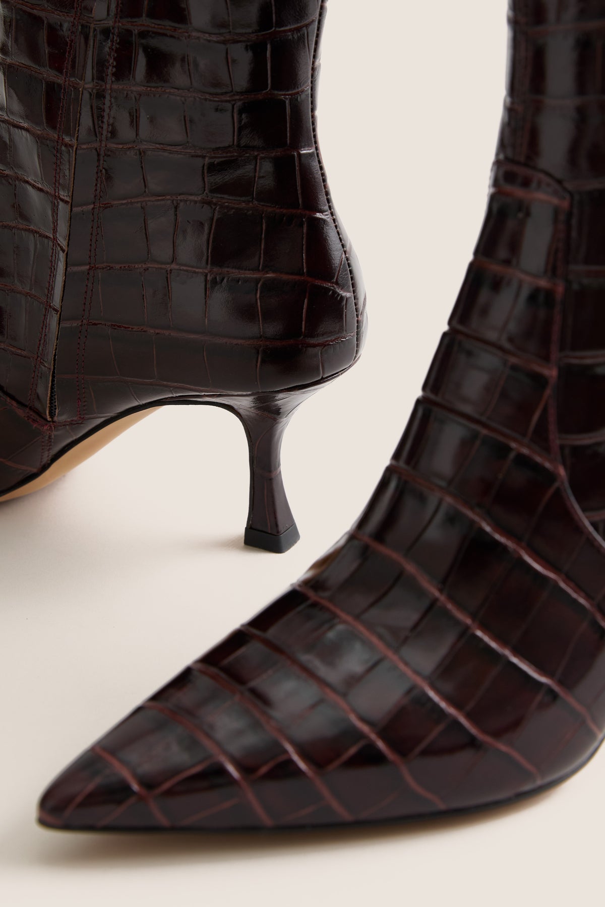 Oxblood Croc Mira Boots