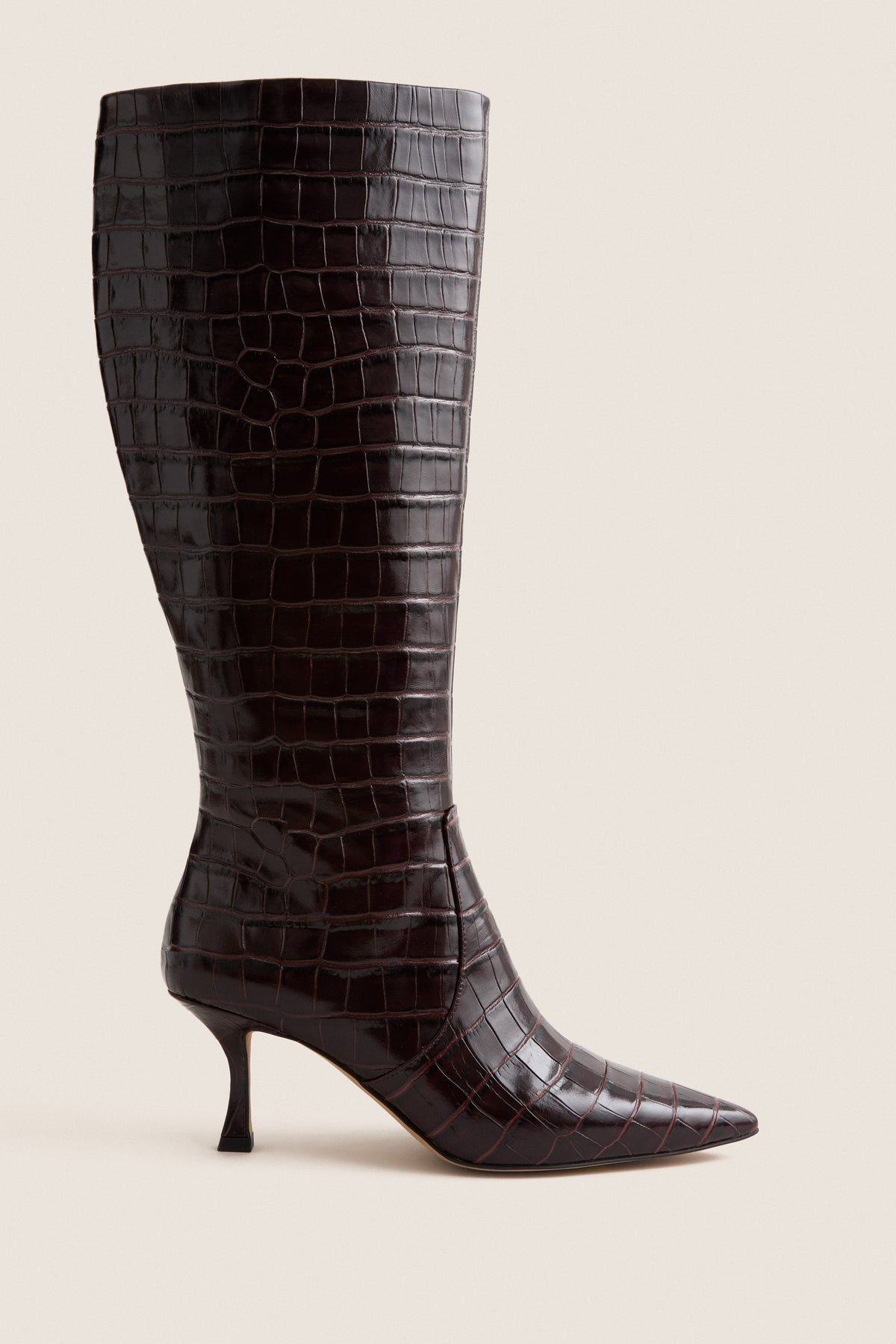 Oxblood Croc Mira Boots