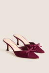 Oxblood Satin Molly Heels