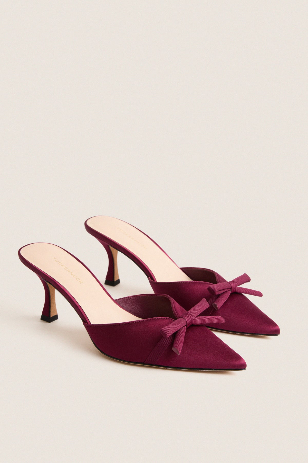 Oxblood Satin Molly Heels