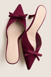 Oxblood Satin Molly Heels