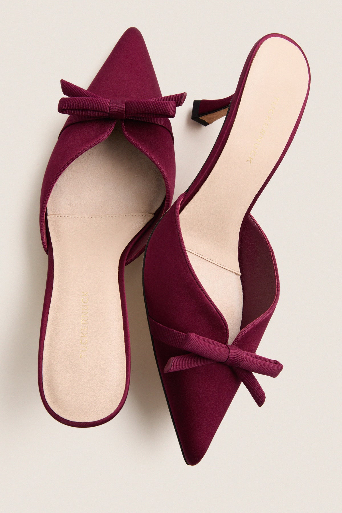 Oxblood Satin Molly Heels