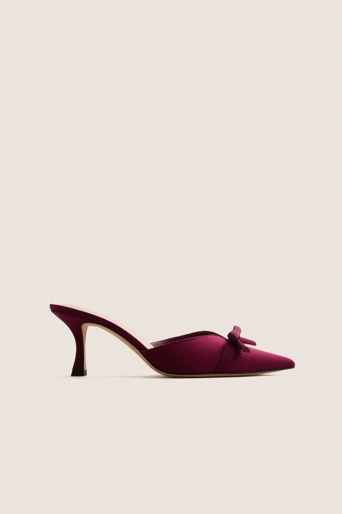 Oxblood Satin Molly Heels