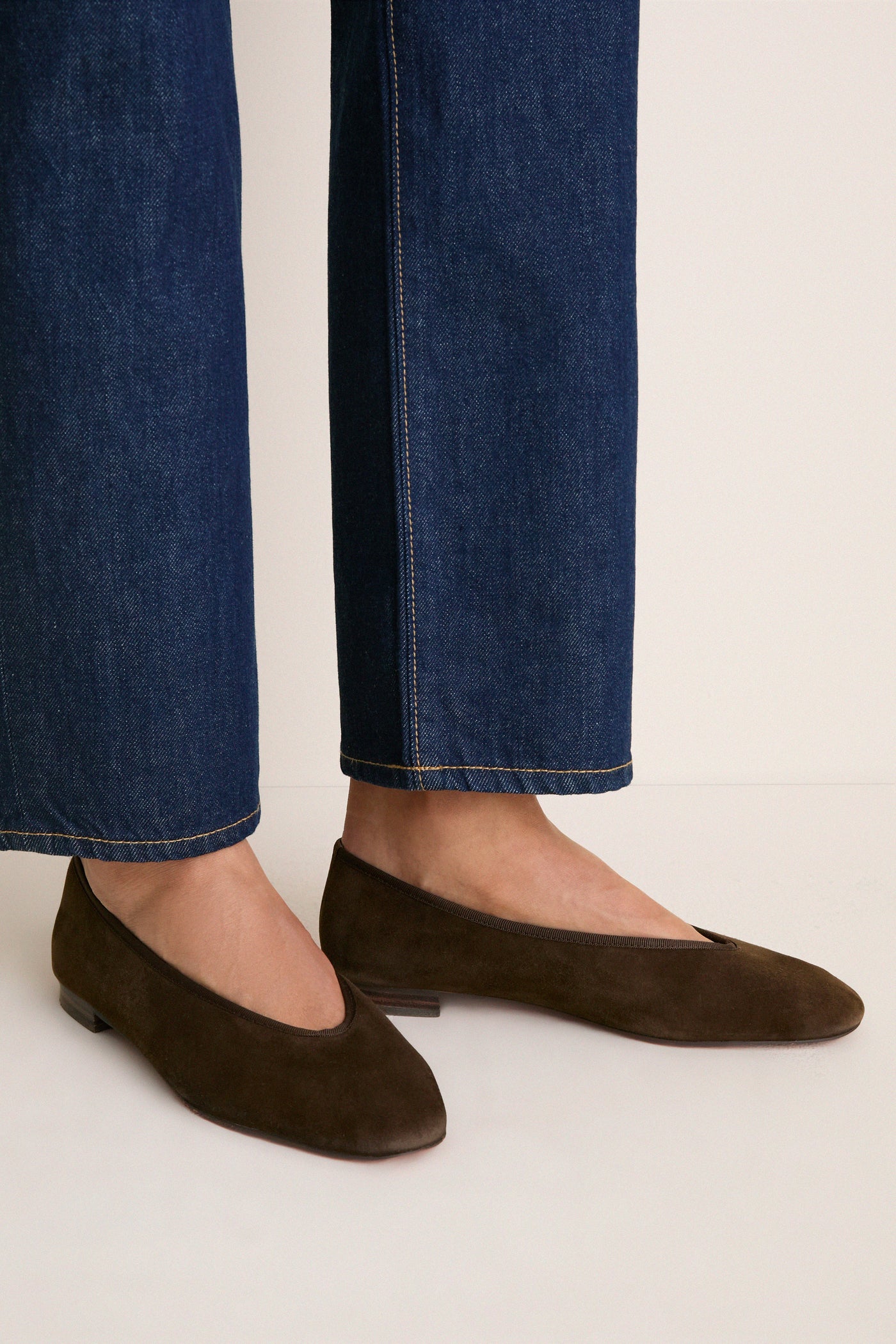 Chocolate Suede Nina Flats