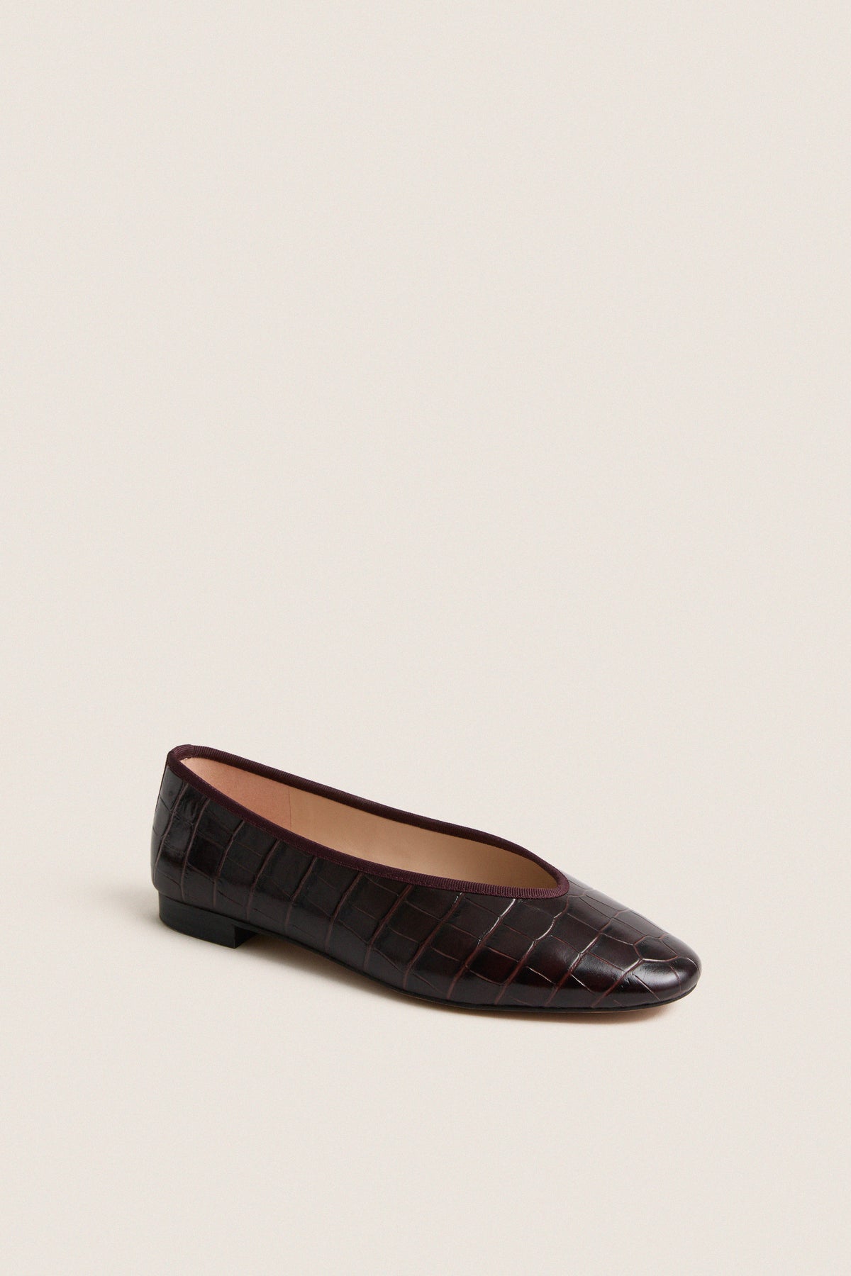 Oxblood Croc Nina Flats