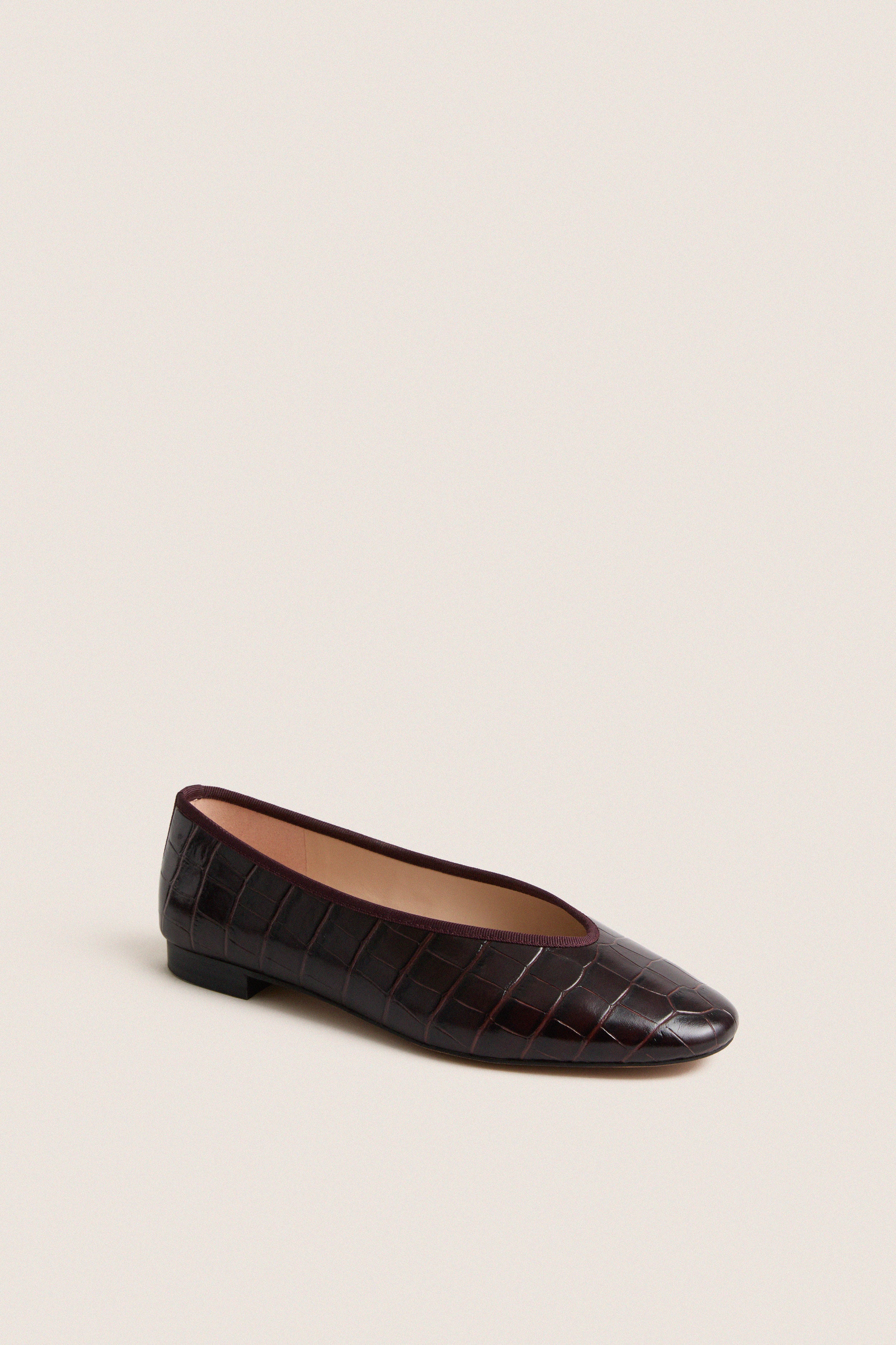 Oxblood Croc Nina Flats