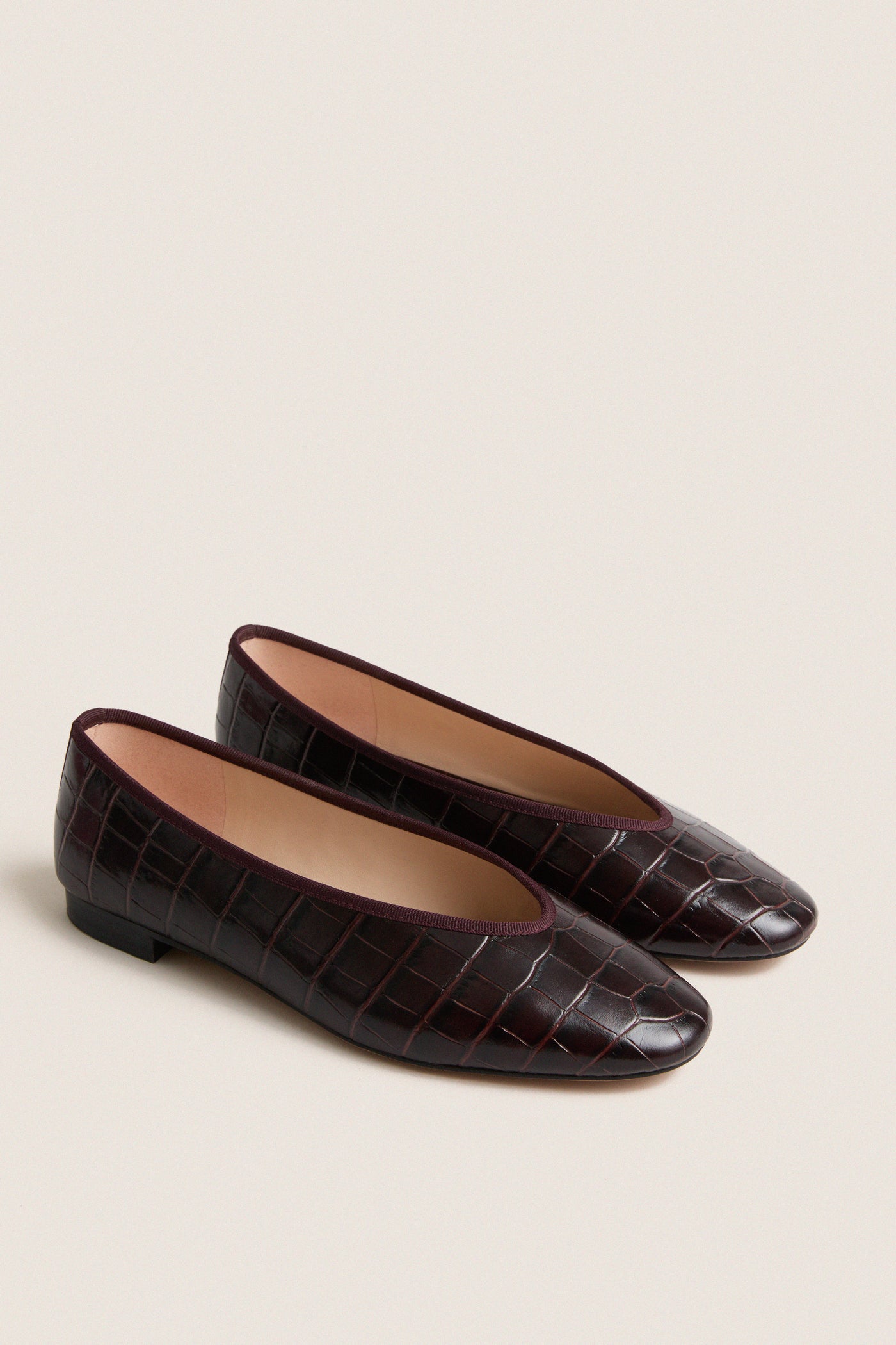 Oxblood Croc Nina Flats